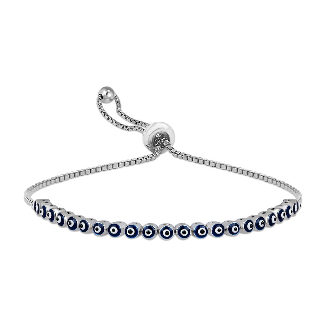 Silver Bracelet For women and Girls Silver Evil Eye Bracelet – Zevrr